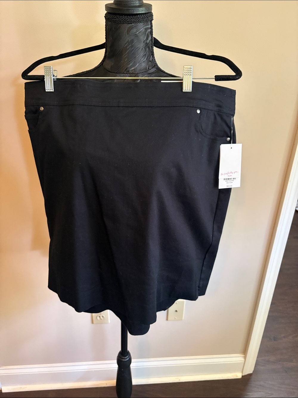 Kim Rogers Black A-Line Pull-On Skort